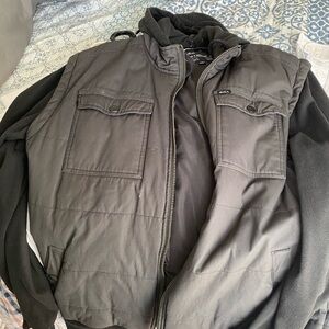 RVCA Men's Black Vest Jacket